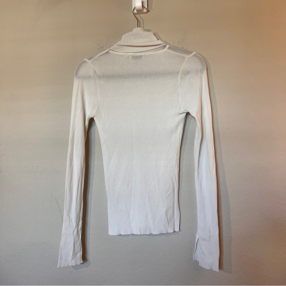 Anna Rae White Ribbed Turtleneck Size Small - Picture 6 of 8